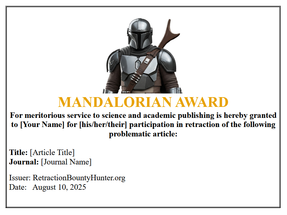 Mandalorian Award